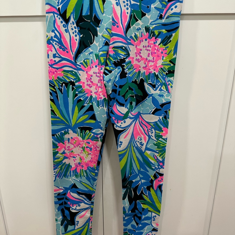 Lilly Pulitzer Tropical Blue and Pink Kids Leggings